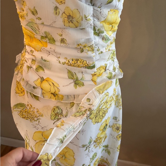 Y2K Ruby Rox romantic cottage fairy Floral Yellow Dress size 9 - Picture 8 of 13